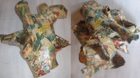 Comic Object (2 more views) Cardboard, Wood and Stone cardboard, comics