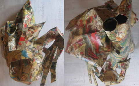 Comic Object (2 views) Cardboard, Wood and Stone cardboard, comics