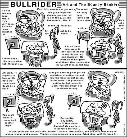 Bullrider (Art and the Bouncy Banker) 11.13 The Bouncy Banker