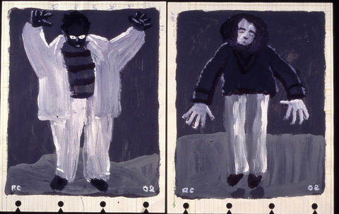 Othello/Desdemona Archives Acrylic on ledger book paper