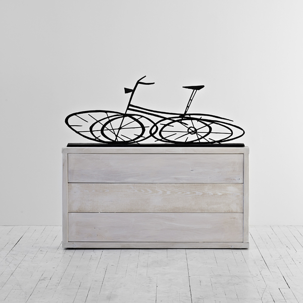 Riderless Bicycle RYAN JOHNSON Work Bronze, cedar