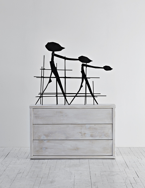 Holding Heads RYAN JOHNSON Work Bronze, cedar