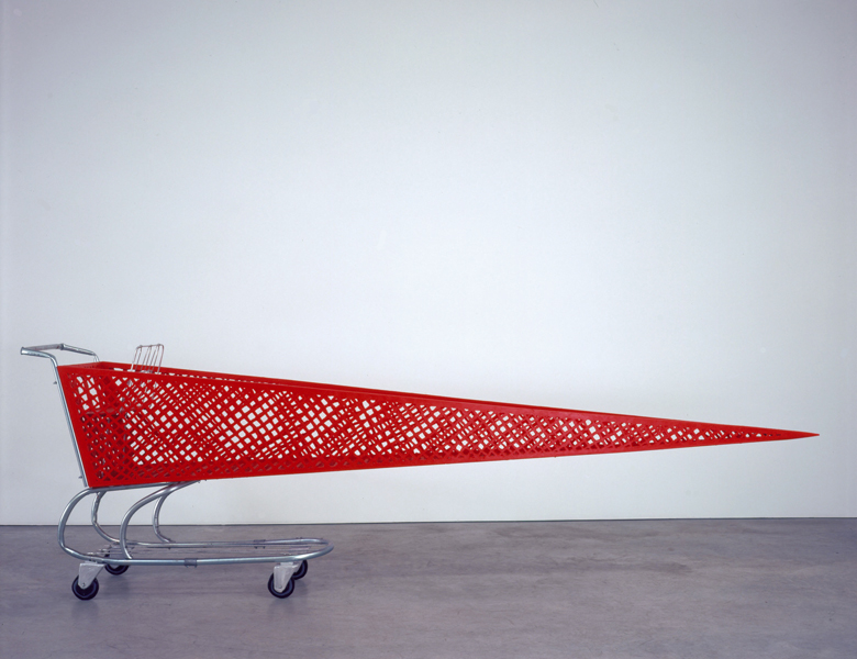 Cart (red) RYAN JOHNSON Work Plywood, acrylic paint, metal pipes