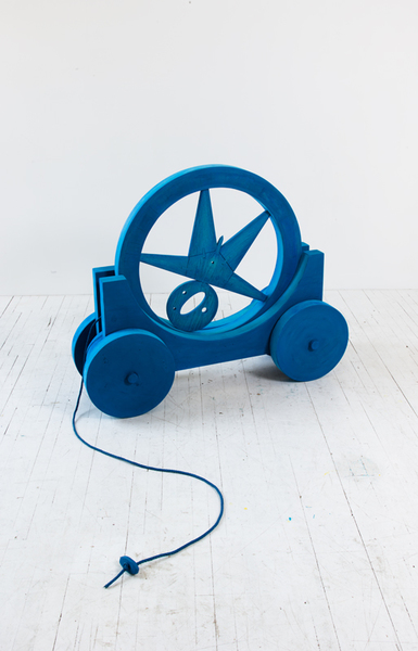 Existential Pull Toy (Male) RYAN JOHNSON Work Pine, oak, acrylic paint, rope