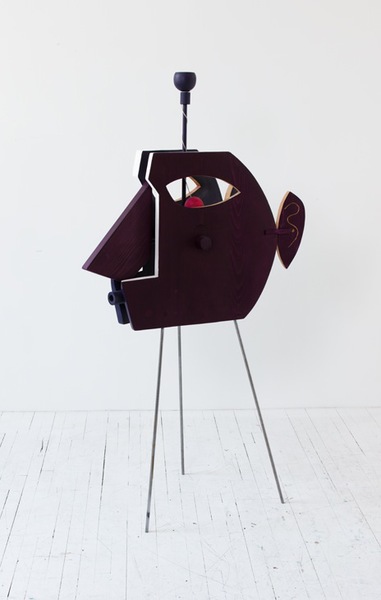 Ball and Cup RYAN JOHNSON Work Cedar, oak, poplar, steel, acrylic paint, rope