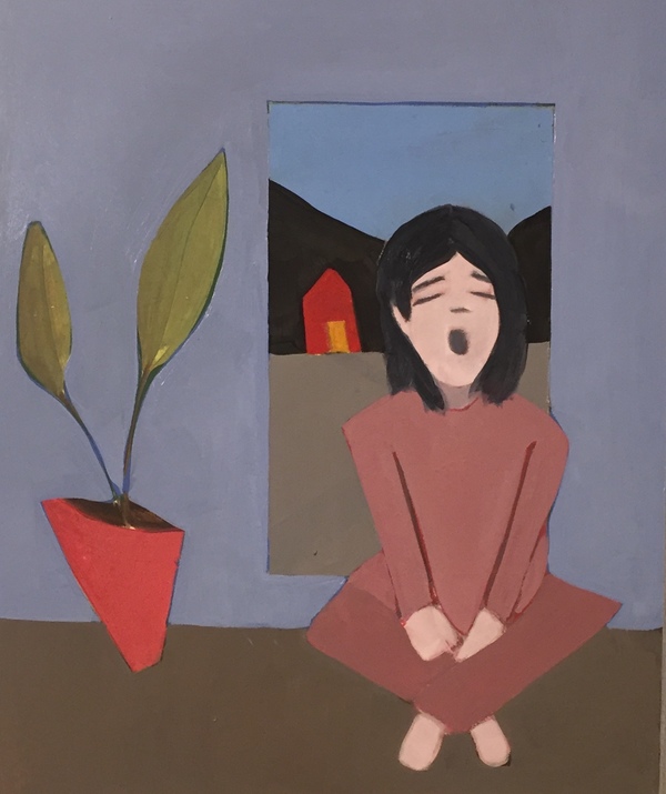 Yawning women People Oil on Canvas