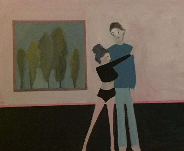Woman and man People Oil on Panel