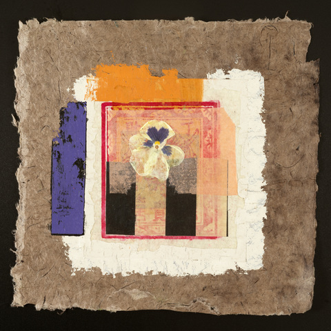 Untitled 2 Recent Paintings Collage, oil, cold wax on handmade bark paper from Nepal