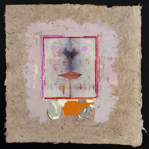 Untitled 5 Recent Paintings Collage, oil, cold wax on homemade bark paper from Nepal