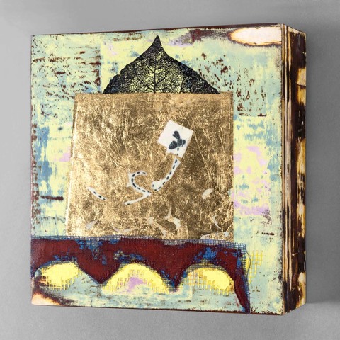 Bee Recent Paintings Oil, cold wax, collage on box