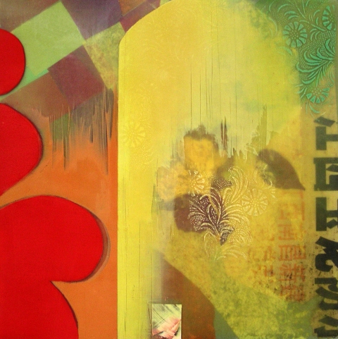 Come In More Paintings Oil, wax, collage on panel