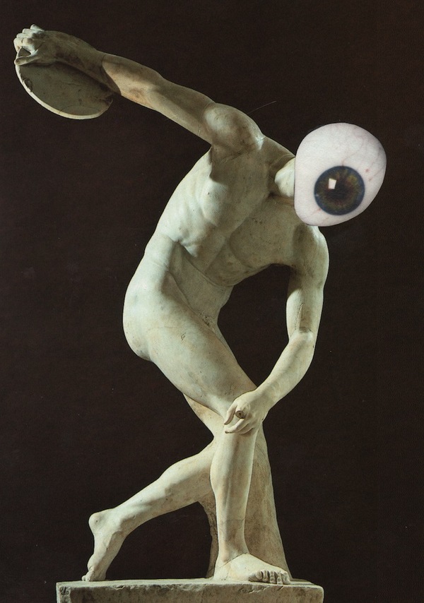SAM MARKHAM Eyeballs Collaged postcard