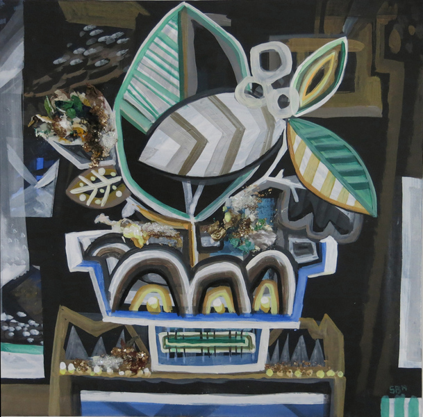 Patio Plant Sarah Bedford Recent Work Acrylic, casein and mica on panel