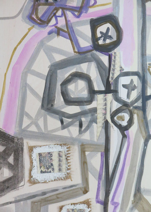 Tickseed - Detail Sarah Bedford Recent Work Acrylic, Flashe, and mixed media on panel