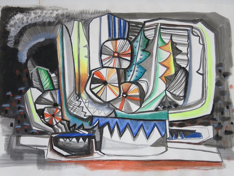 Horizontal Plant Sarah Bedford Recent Work Acrylic and pastel on paper