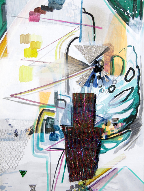 Monstera Leaf Sarah Bedford Recent Work Acrylic, oil and collage on Linen