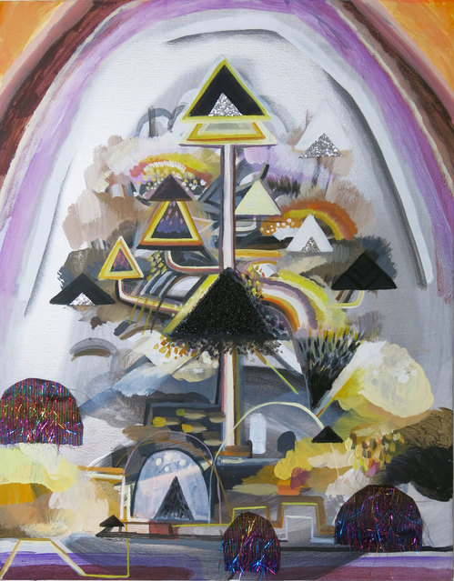Smoke Bush Sarah Bedford Recent Work Acrylic, Oil, Spray Paint, Glass and Collage on Linen