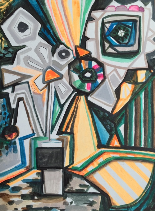 Orange Arrangement Sarah Bedford Recent Work Acrylic on Linen