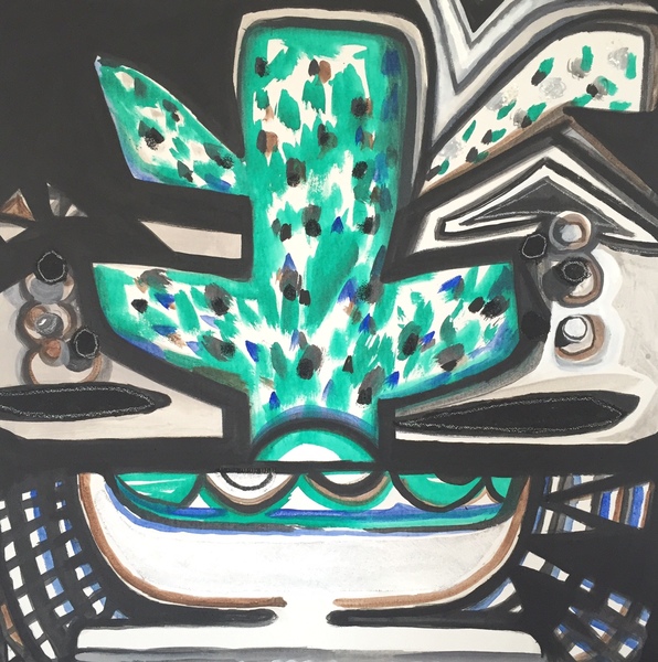 Cholla Sarah Bedford Recent Work Acrylic, burlap and crushed glass on canvas