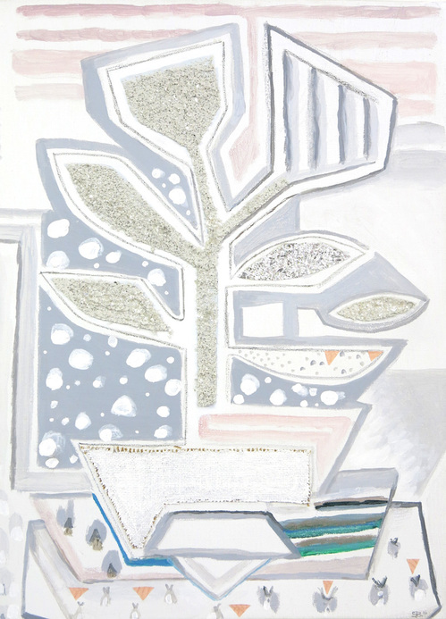 Hellibore Sarah Bedford Recent Work Acrylic, glitter, snakeskin and mica on linen