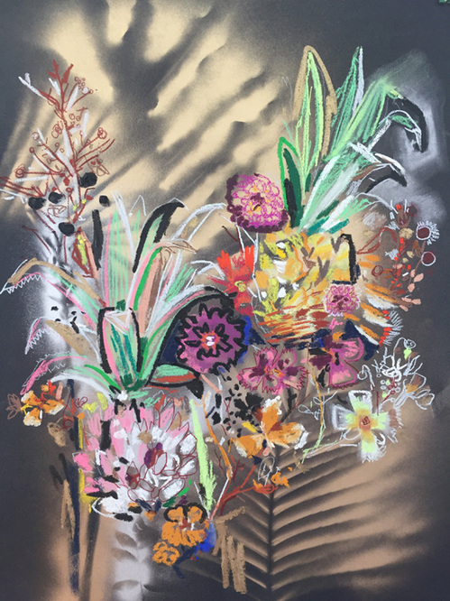 Pineapple Trees Sarah Bedford Recent Work Pastel, spray paint, and oil pastel on paper