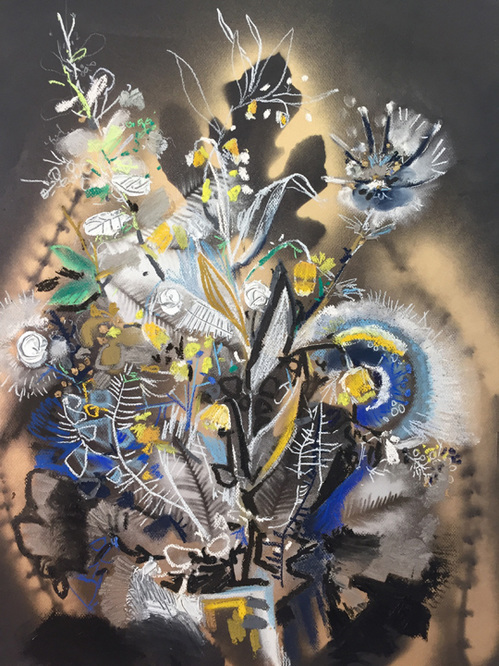 Chinese Lanterns Sarah Bedford Recent Work Pastel, spray paint, and oil pastel on paper
