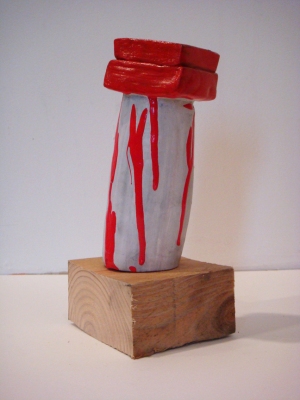 Sarah McDougald Kohn 2008 Air-dry clay, paint & wood