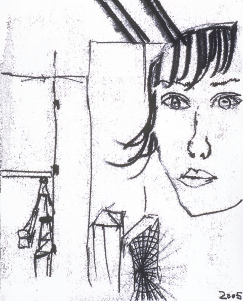 Self-Portrait / Studio Monoprints Trace monotype
