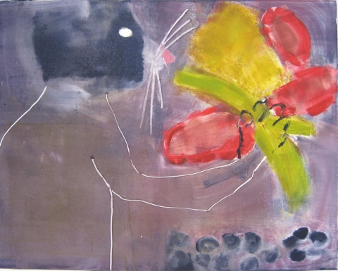 Smelling the Flowers Monoprints Monoprint