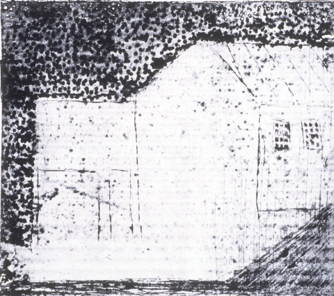Untitled (The Mill) Monoprints Drypoint on cardboard