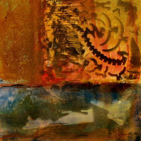 Exaptation. referring to shifts in the function of a trait during evolution. Evolution 3 acrylic/oil/spray on panel