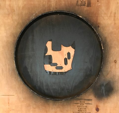 Untitled Sera Mac PRESENT Plywood, spray paint, drum ring