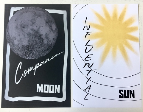 Posters: Companion Moon & Influential Sun Sera Mac NOW Screen Print