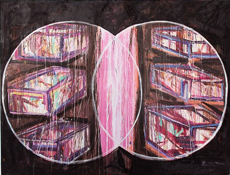 Heaven's Gate Birthing, (Heaven's Gate) Shanna Waddell Cult Oil on Canvas