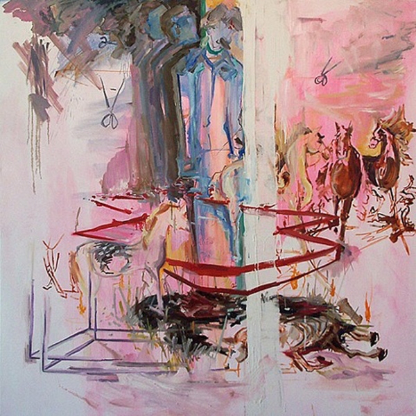 8th and Molino in the Garage Shanna Waddell Transcendance oil and house paint on canvas