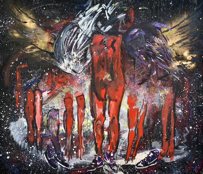 Untitled (Satan) Shanna Waddell He, Satan oil, spray paint on canvas