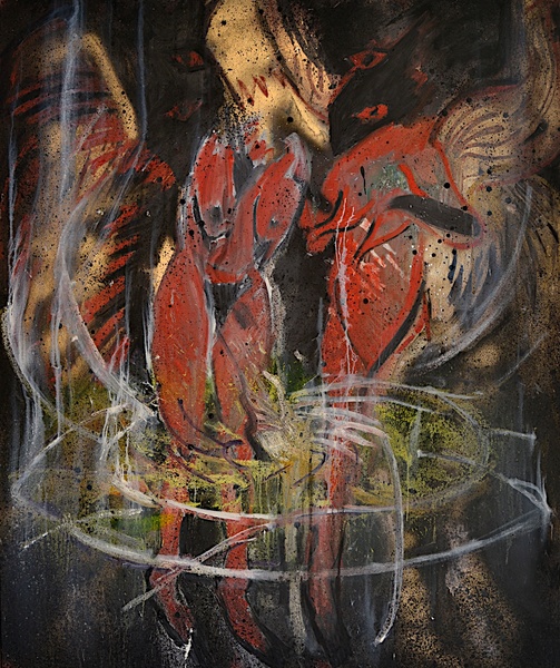 Eve in the Garden (Satan) Shanna Waddell He, Satan oil and spray paint on canvas