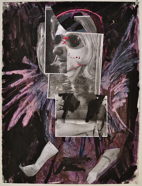 Untitled (Kurt Cobain) Shanna Waddell He, Kurt Cobain paint, and collage on paper