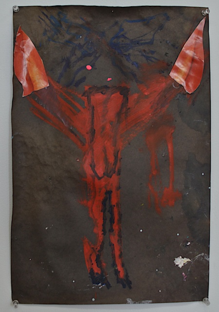 Man Ray Lips on Satan (Satan) Shanna Waddell He, Satan oil and collage on paper