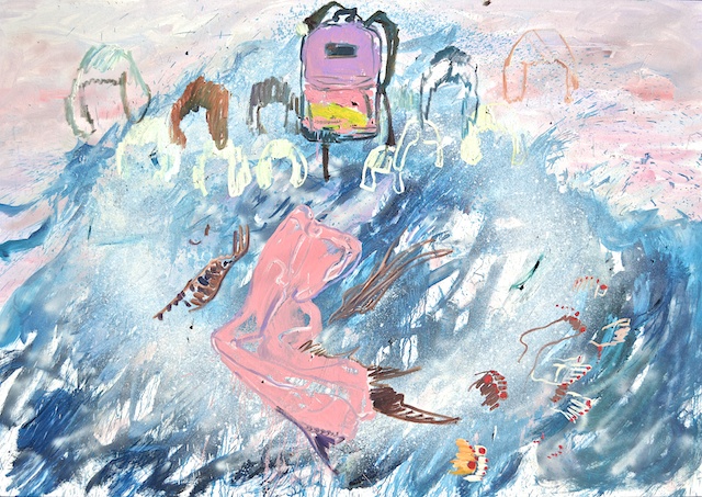 Big Wave Shanna Waddell LA Paintings oil and spray paint on canvas