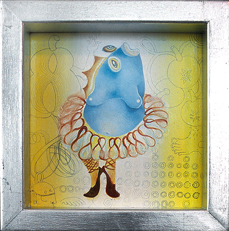 Little Gertrude Stein Shawn Turung Archive II oil and pencil on panel