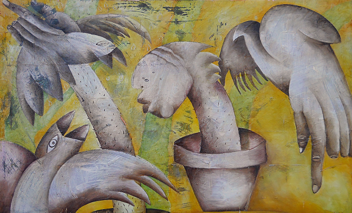 Conversations Shawn Turung Archive II oil and paper on canvas