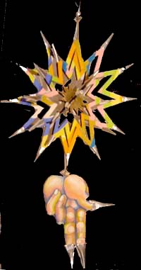 UNM Ornament Auction Shawn Turung Archive II gouache on wood with sliver