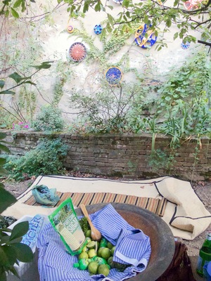 My Sangria Station by the Alumbrados wall Anna Lise Jensen A Lot, NY community gardens, 2009-2013