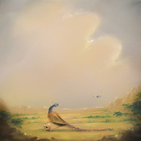 Steven Baines strange clouds oil on canvas