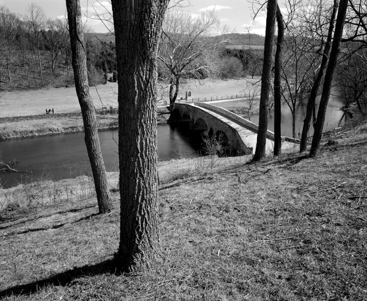 Rebel's View of Burnside Bridge at Antietam U.S. Civil War Sites II B&W Film 2001