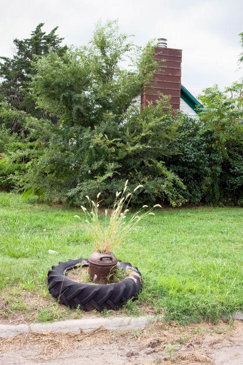 Tire Decoration, Nicodemus, Kansas America by Auto