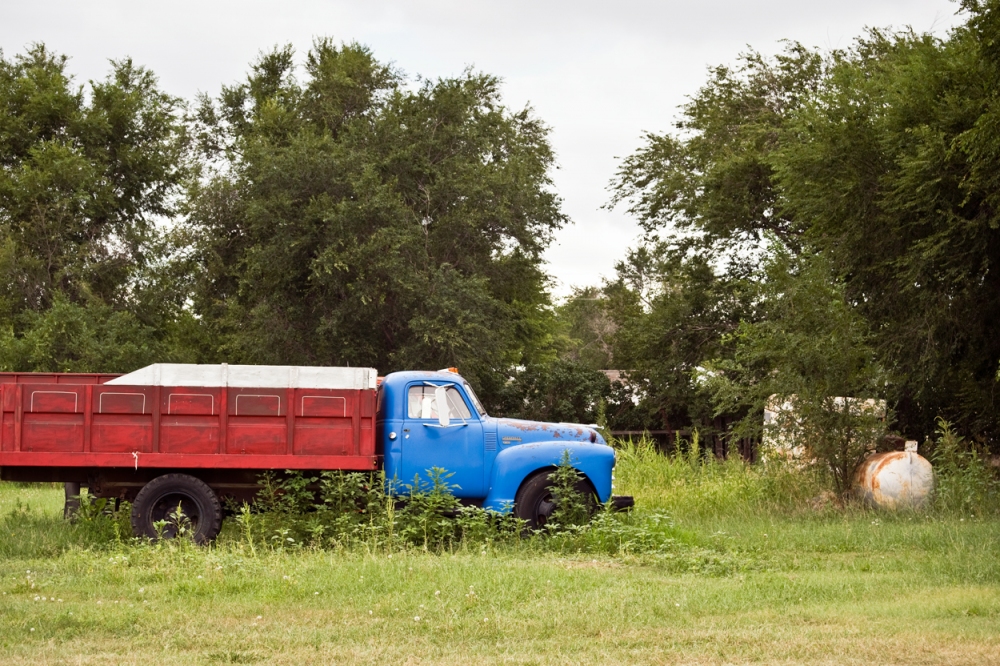 Red & Blue Truck, Nicodemus, Kansas America by Auto