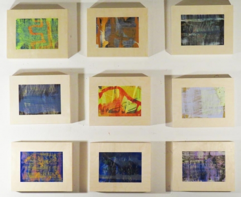 Otherside Series (After Molly) small paintings Gouache, pencil and wax on wood