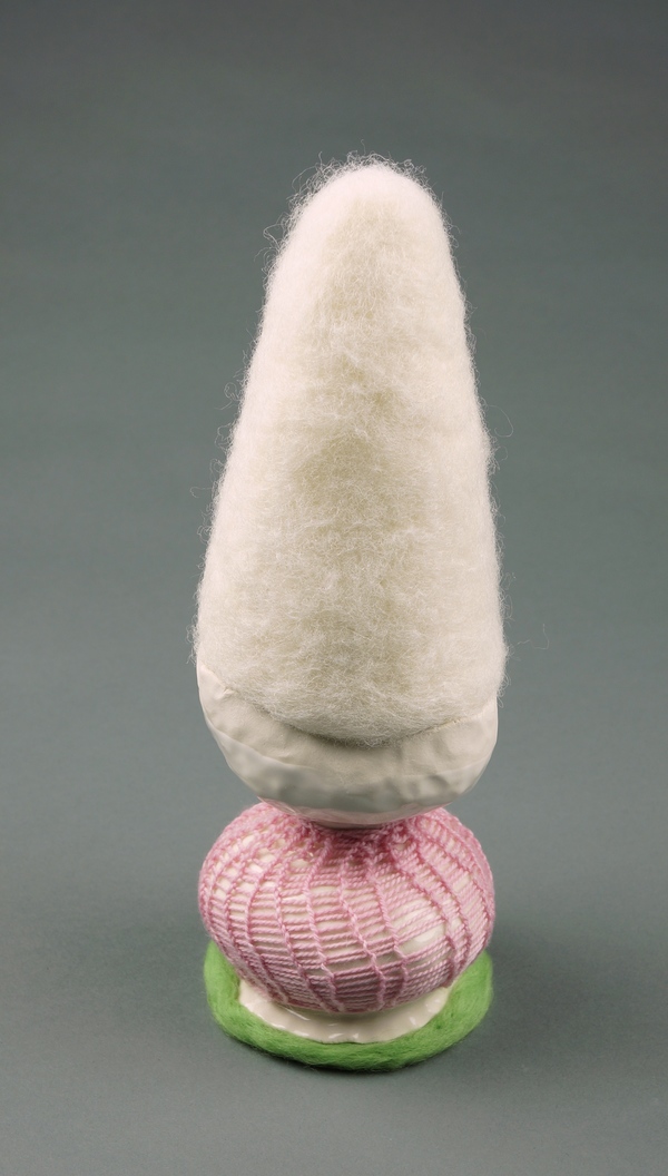 cone head sculpture porcelain, fiber, styrofoam